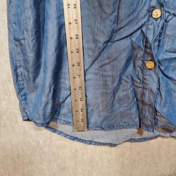 J. Gee Dress Womens Medium Blue Denim Shirt Dress Lyocell Collar Button Front - Picture 4 of 9
